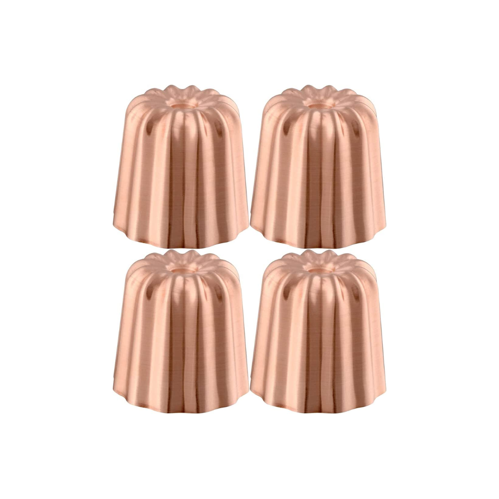 Mauviel M'PASSION Copper 4-Piece Copper Tinned Canele Mold Set, 1.8-In - Mauviel USA