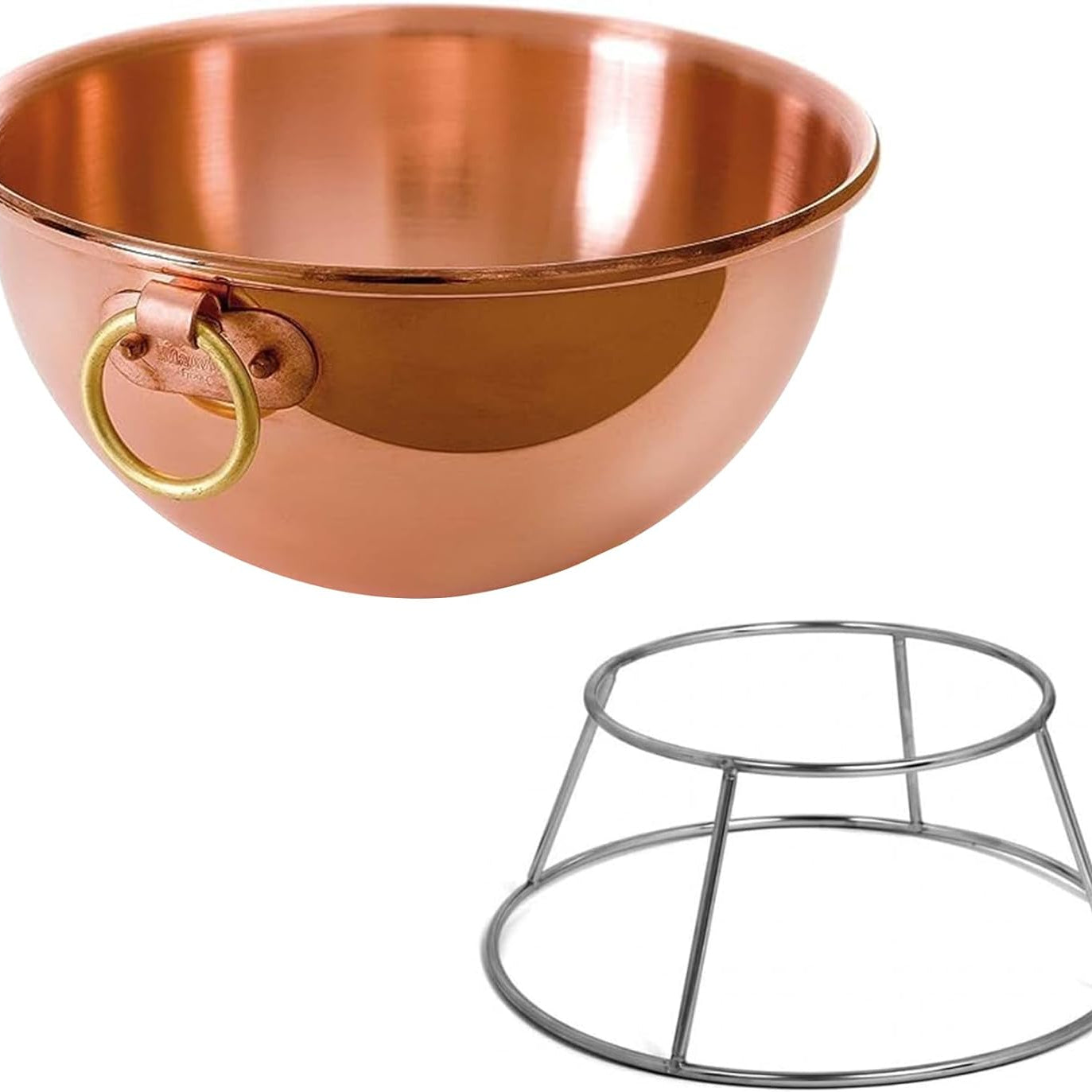 Mauviel M'Passion Copper Egg White Beating Bowl With Ring & Support, 2.8-qt - Mauviel USA