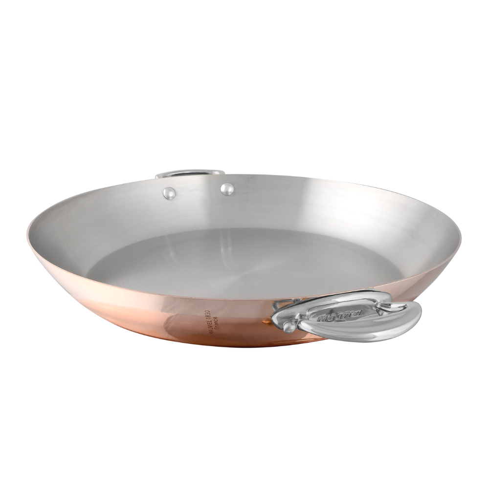 Mauviel M'Heritage M150S Round Pan With Cast Stainless Steel Handle, 10.2-In - Mauviel1830