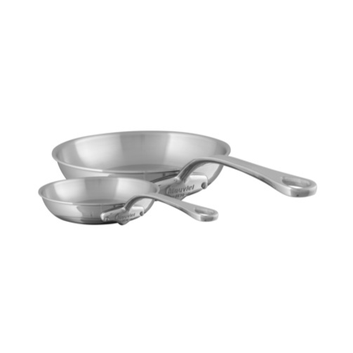 Mauviel 1830 M'COOK 5-Ply 2-Piece Frying Pan Set With Cast Stainless Steel Handles - Mauviel1830