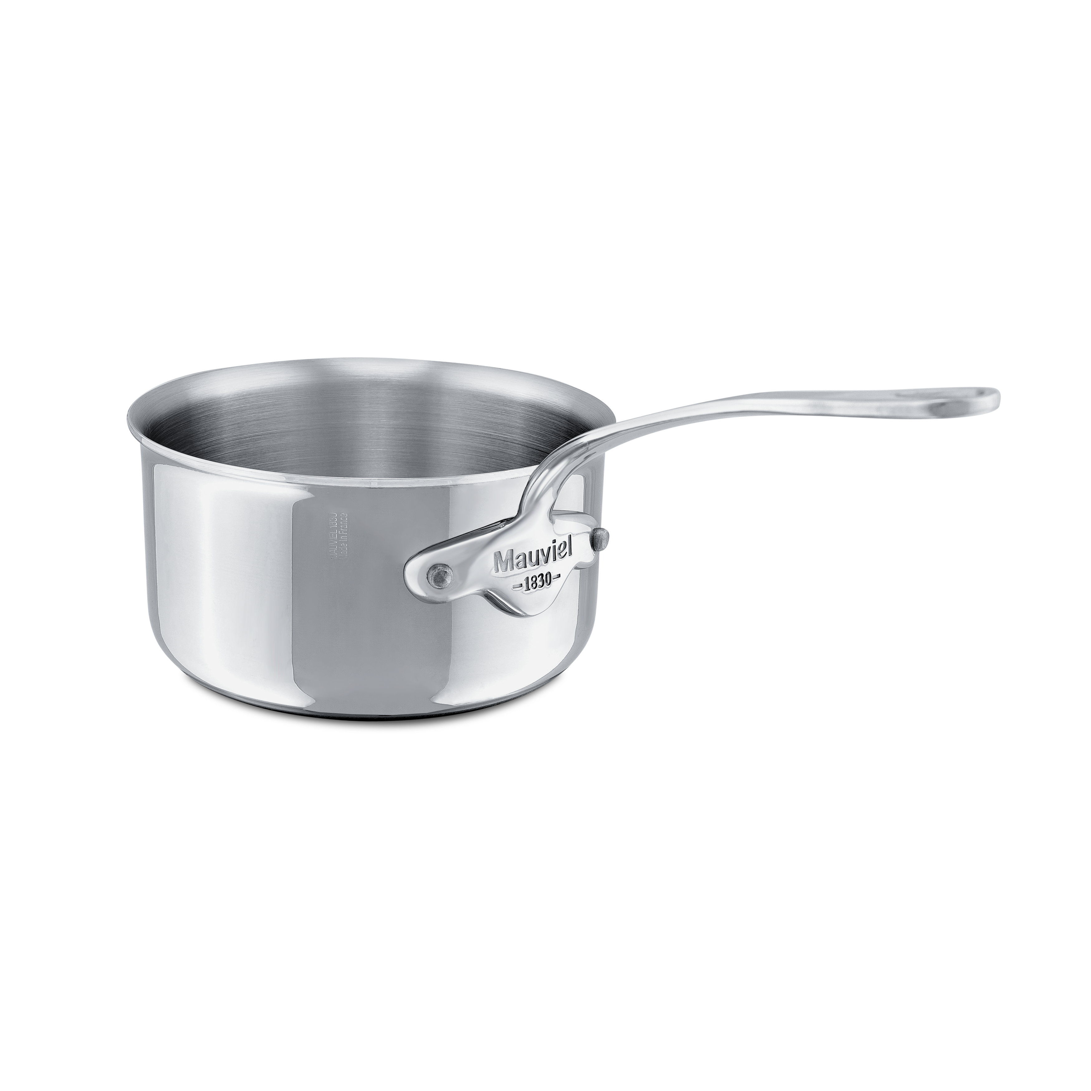 Mauviel M'COOK 5-Ply Sauce Pan with Lid, Cast Stainless Steel Handle, 0.8-Qt