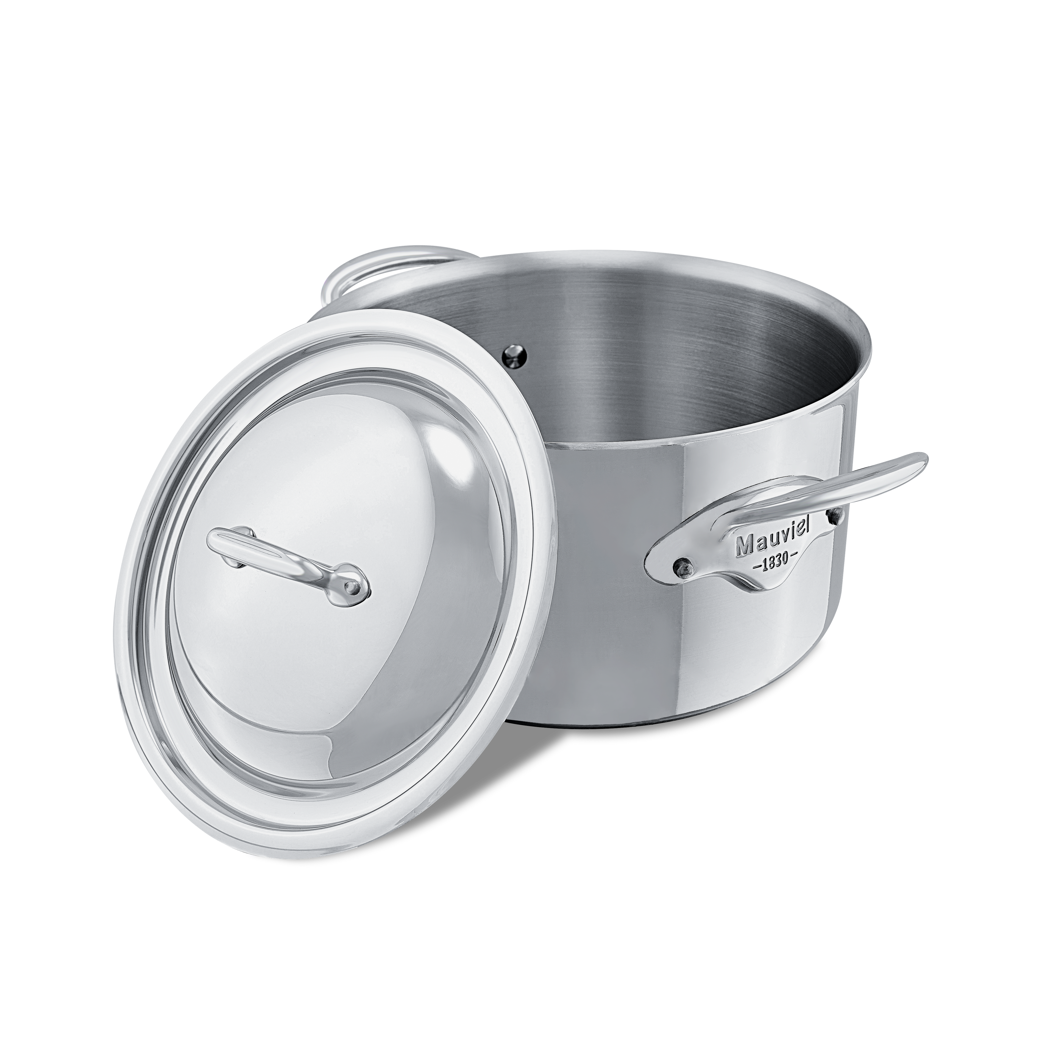 Mauviel M'COOK 5-Ply Stewpan With Lid, Cast Stainless Steel Handles, 9.2-Qt