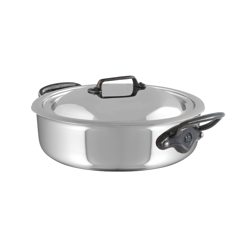 Mauviel M'COOK CI Rondeau/Braiser Pan With Lid, Cast Iron Handle, 3.2-Qt - Mauviel1830