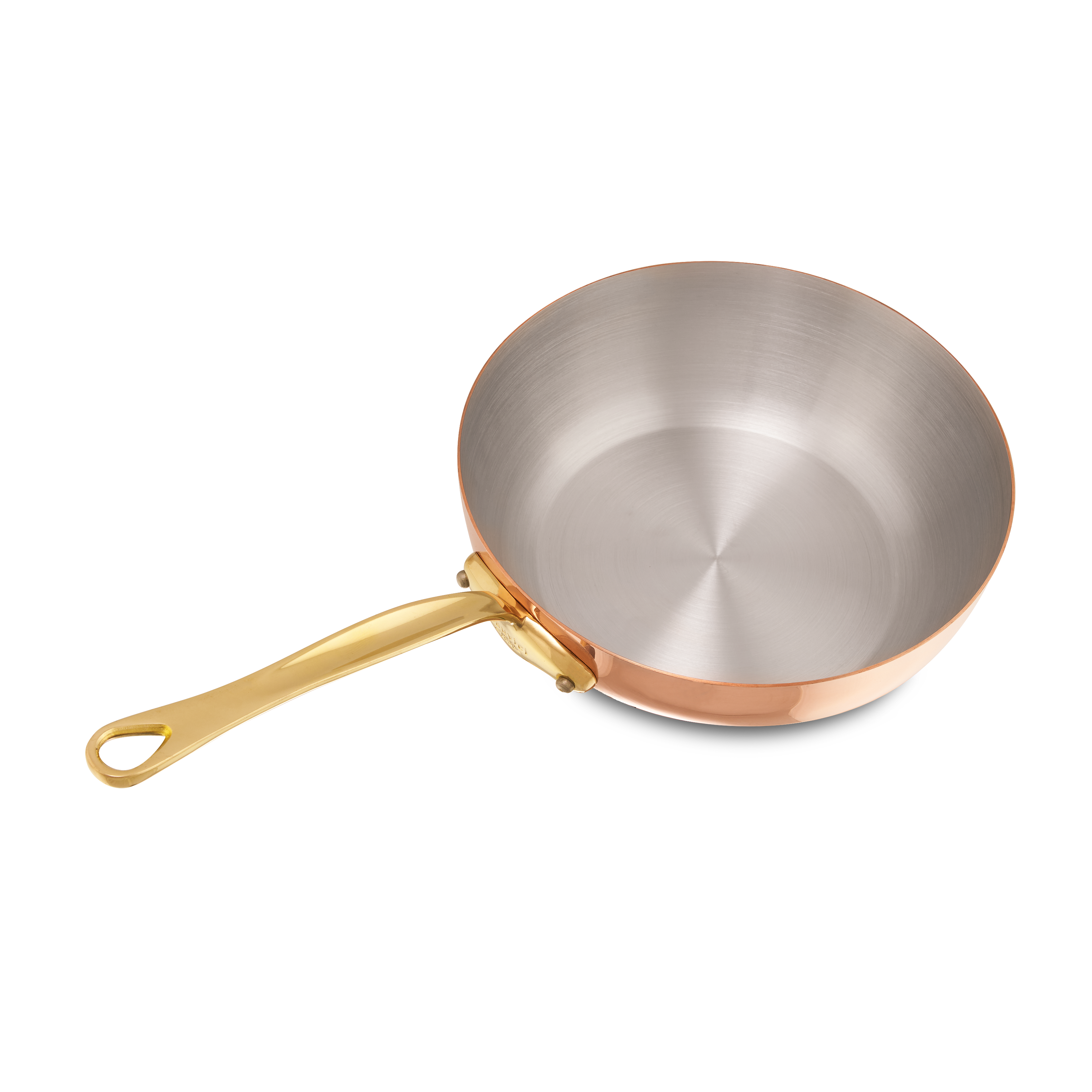 Mauviel M'Heritage M'150 B Copper Chef Pan With Lid and Brass Handle, 1.3-Qt