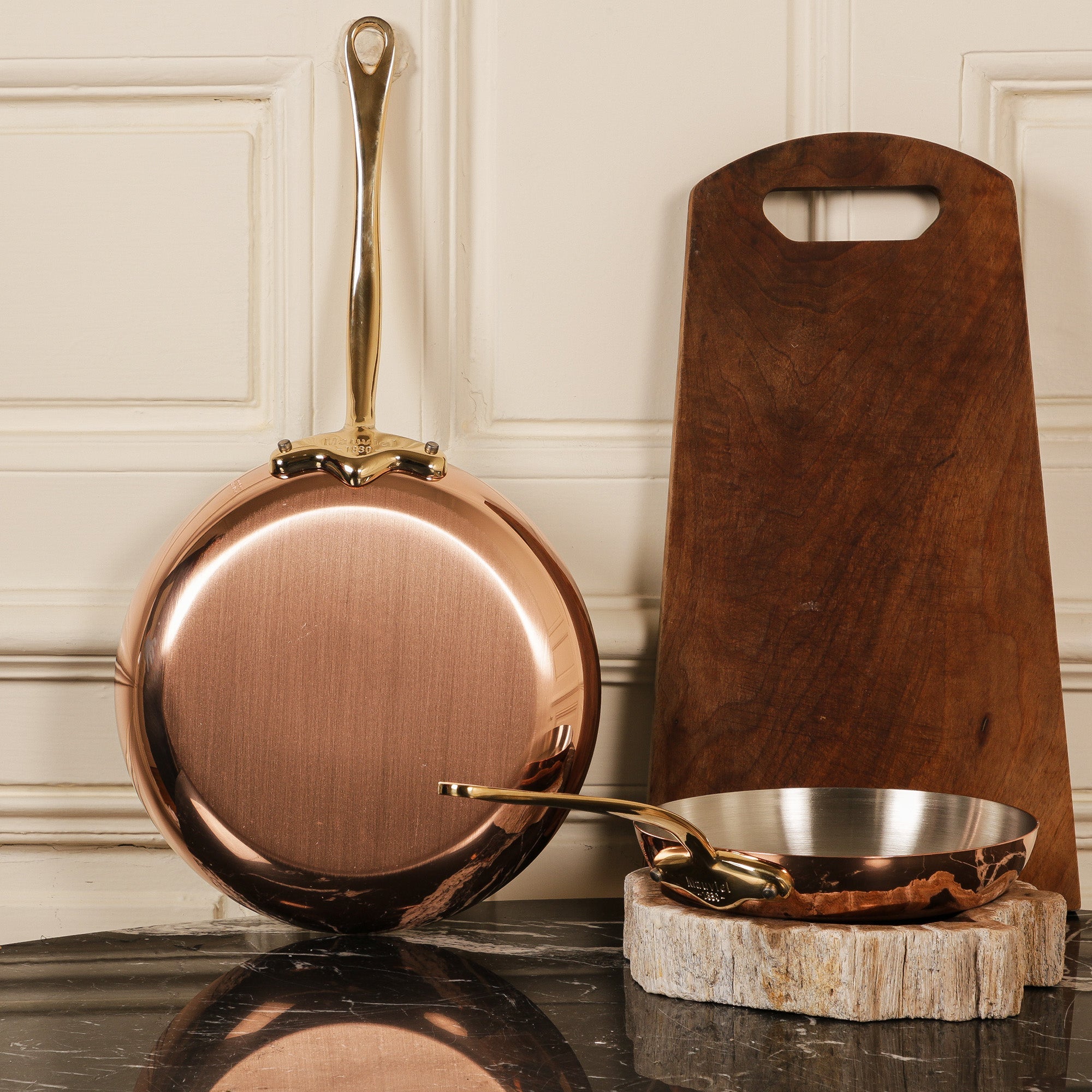 Mauviel M'Heritage M'150 B 7-Piece Copper Cookware Set With Brass Handles