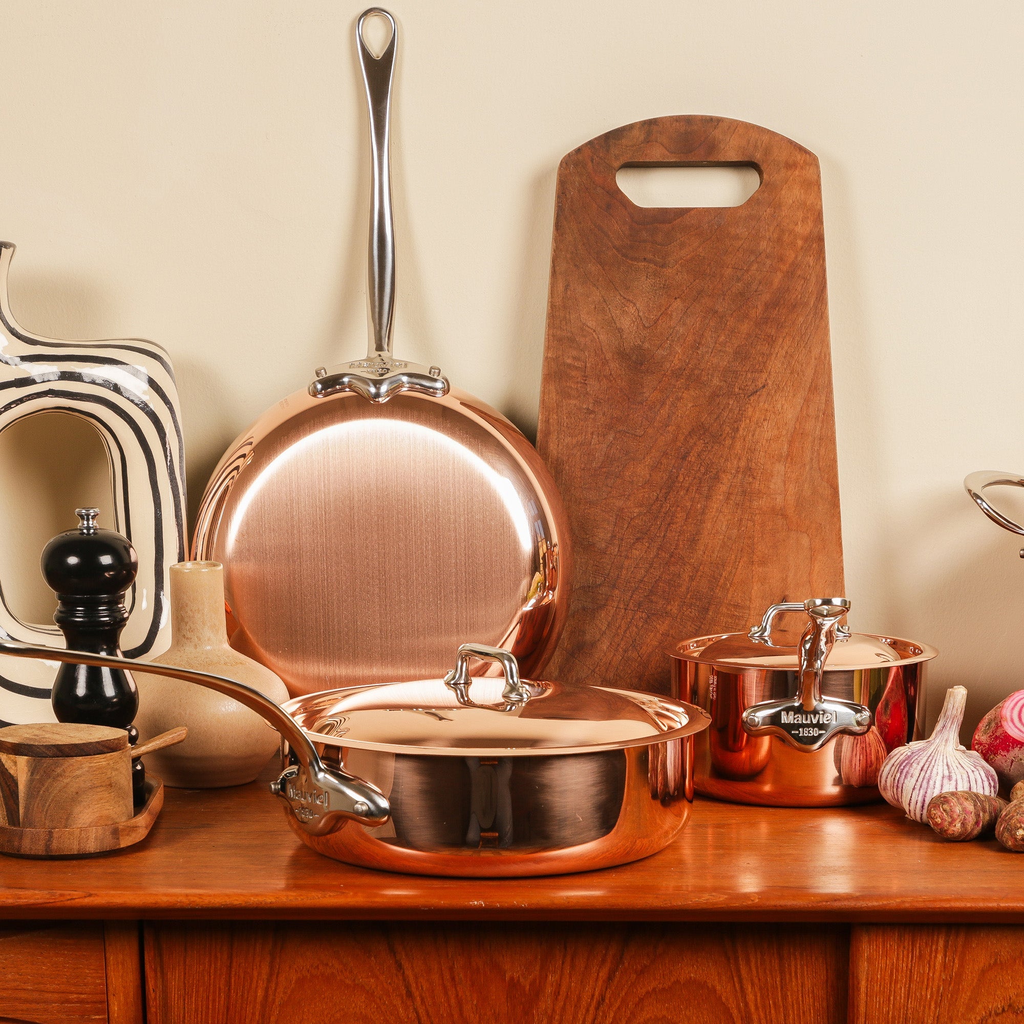 Mauviel M'Heritage M'150 S Copper Frying Pan With Cast Stainless Steel Handle, 7.9-In