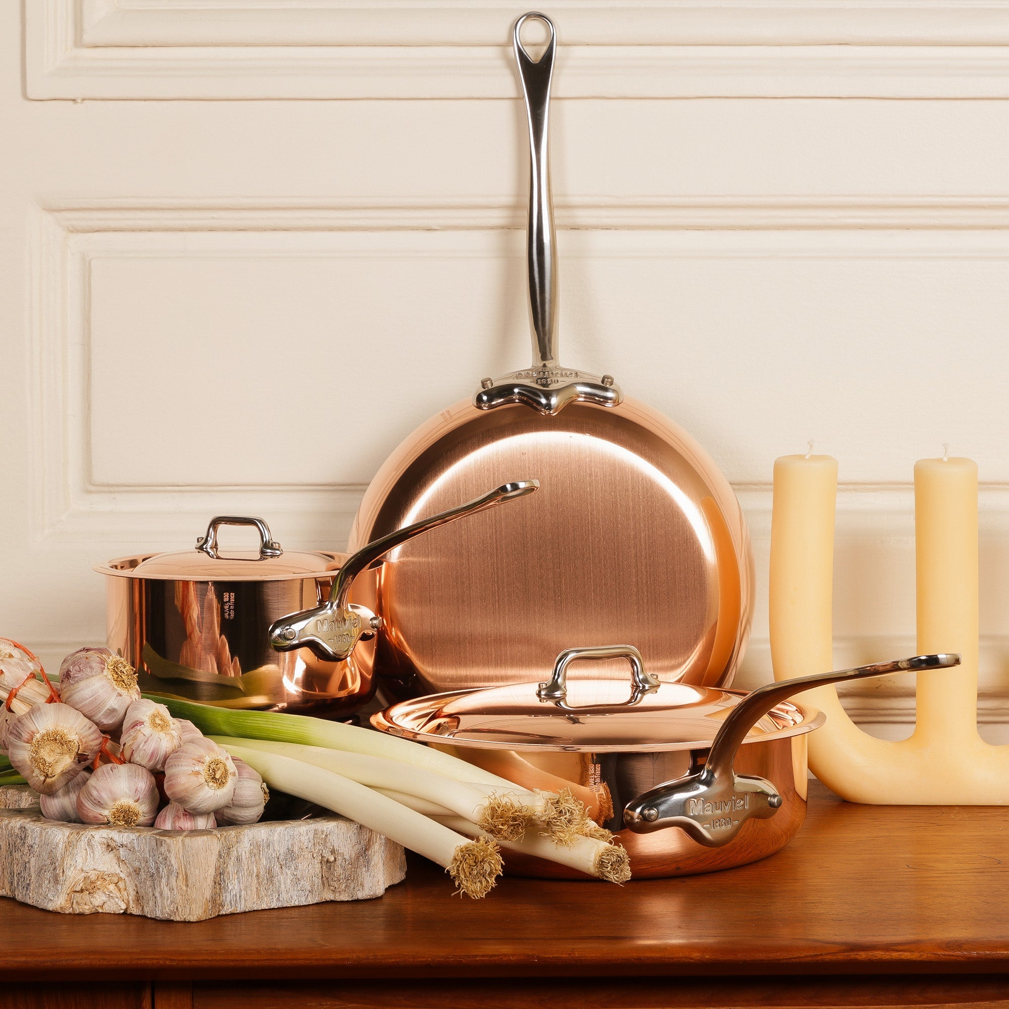Mauviel M'Heritage M'150 S Copper Frying Pan With Cast Stainless Steel Handle, 7.9-In