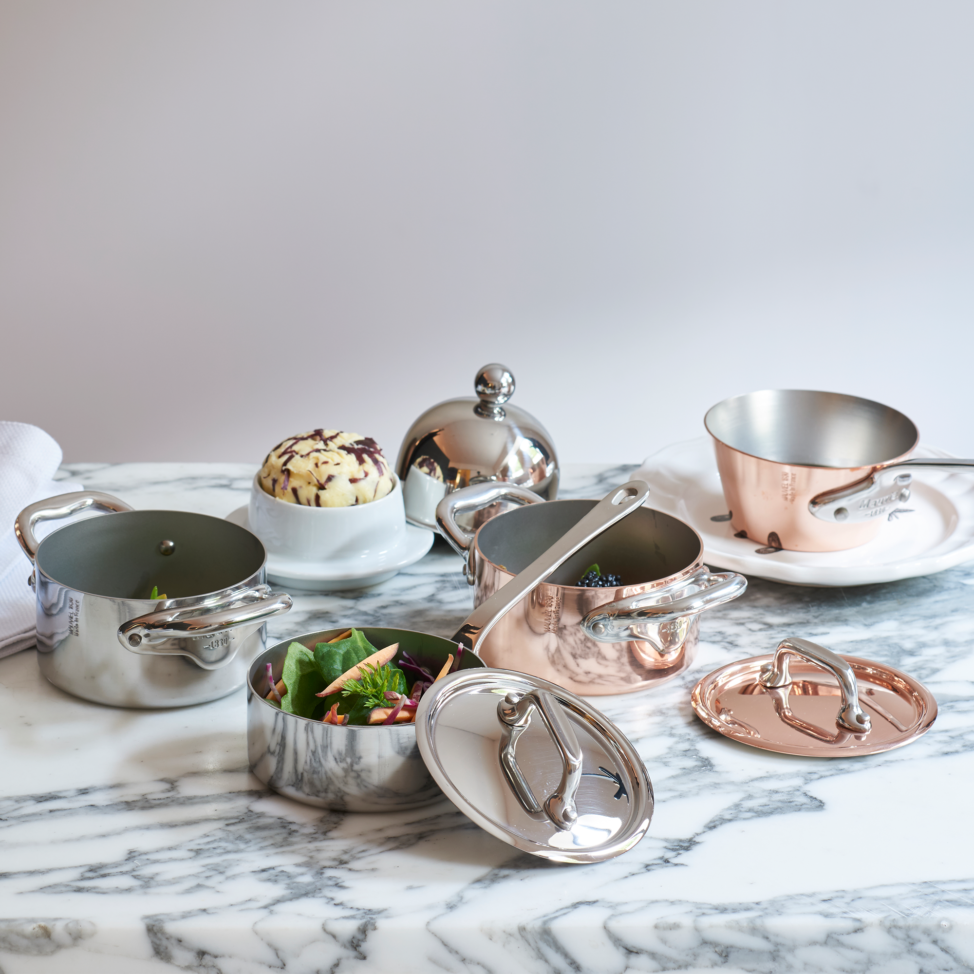 Mauviel M'MINIS Copper Saute Pan With Brass Handle, 0.26-Quart