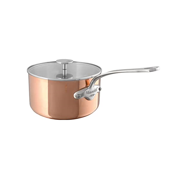 Mauviel 1830 M'3S Tri-Ply Sauce Pan With Lid, Cast Stainless Steel Handle, 3.4-qt - Mauviel1830