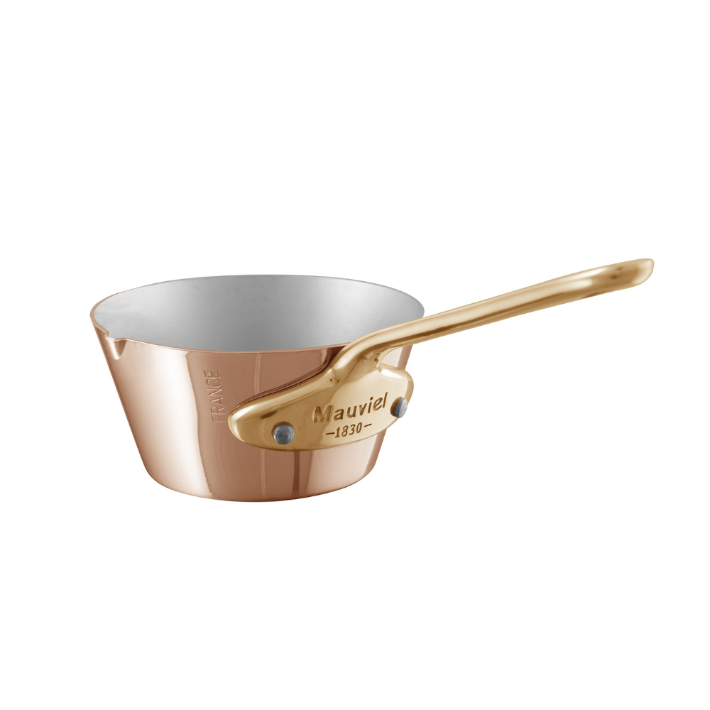 Mauviel M'MINIS Splayed Saute Pan With Pouring Edge & Bronze Handle, 3.54-In - Mauviel1830